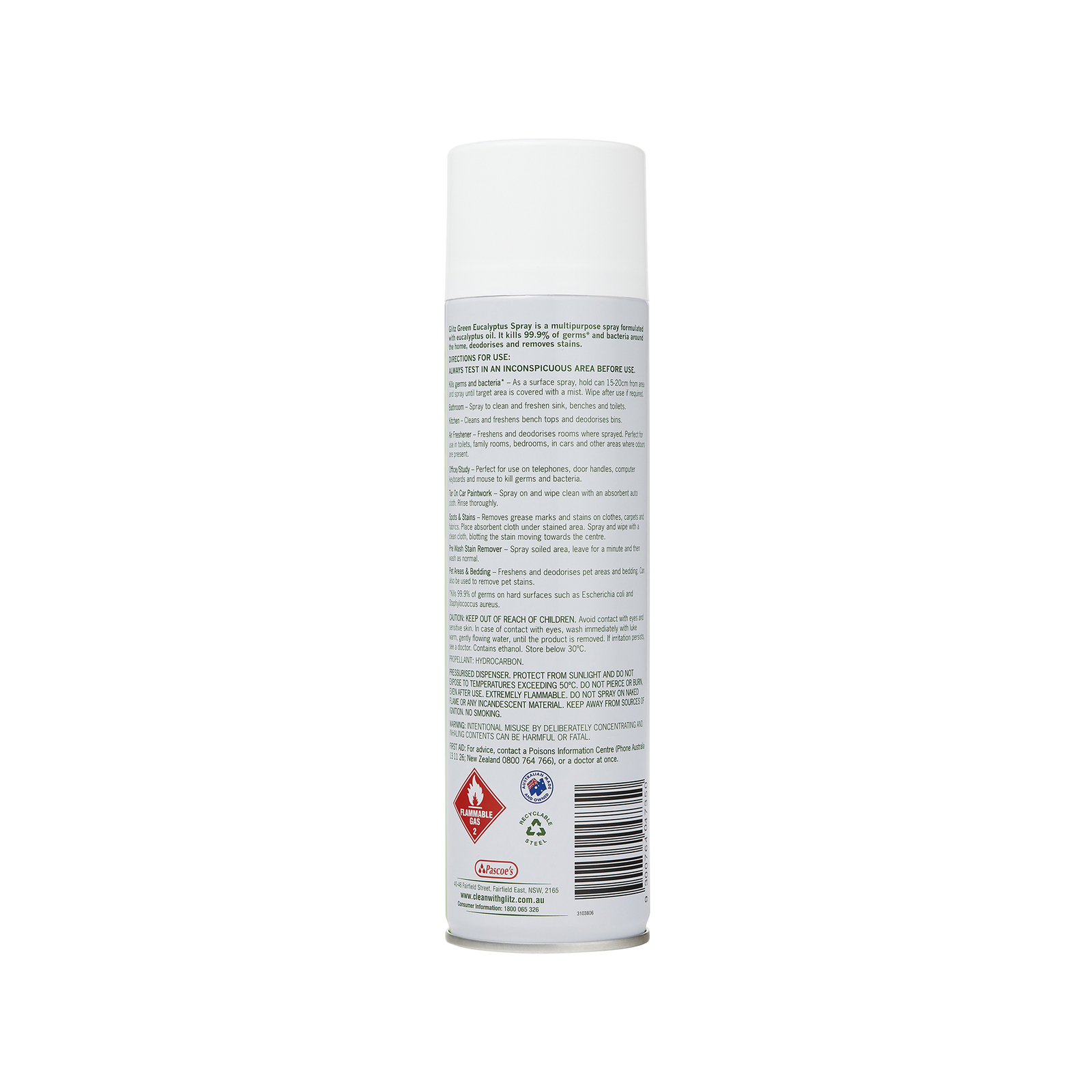 Glitz Green 200g Antibacterial Eucalyptus Spray – Rissamelt